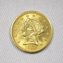 1904 $2.50 Liberty Gold Quarter Eagle CH UNC AL694 - £512.41 GBP