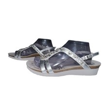 Abeo Women&#39;s Size WN 11 Silver Jeweled Sandals Comfort Ankle Strap Open Toe - $169.46 MXN