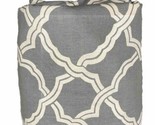 POTTERY BARN Blue white geometric design LINEN COTTON  Full-queen duvet ... - £39.04 GBP