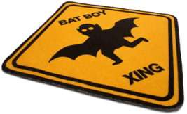 Creepy Co. Company Weekly World News BAT BOY XING Crossing Accent RUG 27&quot;x26.5&quot; - £37.21 GBP