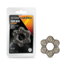 Stay Hard Thick Bead Cock Ring Black - $5.15