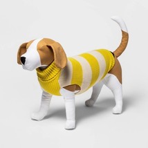 Boots &amp; Barkley Dog Cableknit Turtleneck Sweater Striped Mustard Yellow ... - $271.44 MXN