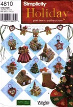 2004 Christmas Decorations Simplicity Pattern 4810-s - Uncut - £9.59 GBP