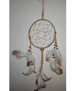 Vtg Native American Indian Dream Catcher Mandala Wool Fur Leather Beads - $99.88 CAD