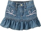 Old Navy Baby Girl Embroidered Pocket Denim Skirt, Light Wash, Size18-24... - $14.99