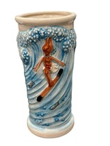 Vintage Ceramic Tiki Mug With Surfer Girl Design - $17.28