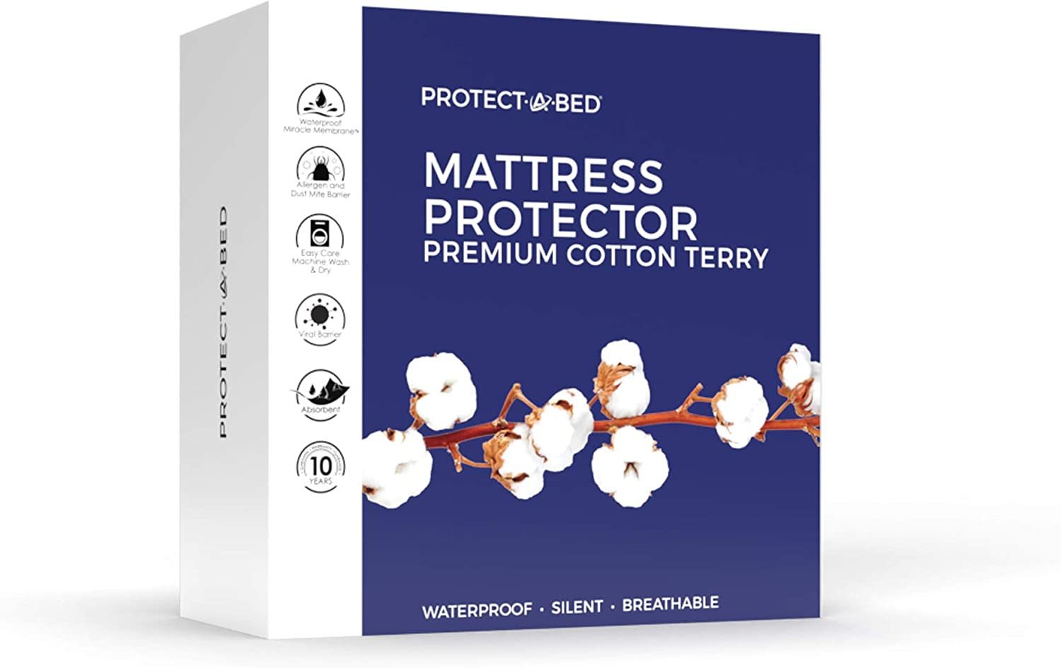 Primary image for Protect-A-Bed Premium Cotton Terry Cloth Waterproof Mattress, White King