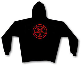 BAPHOMET PENTAGRAM HOODIE SWEATSHIRT black metal satan anton lavey - £27.35 GBP