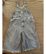 Liberty Cut Off Overalls Denim Shorts Carpenter Distressed Size 44 - $542.71 MXN