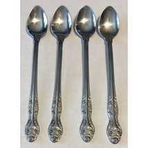 Oneida Stainless Steel Iced Tea Spoons Set of 4 Secretariat Pattern 7.5&quot; - £12.65 GBP