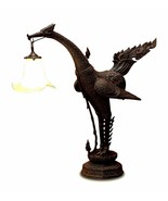 Bronzo Lampada da Tavolo Phoenix 78cm Thai Antico Statua Vecchio Uccello... - $1,057.69 CAD
