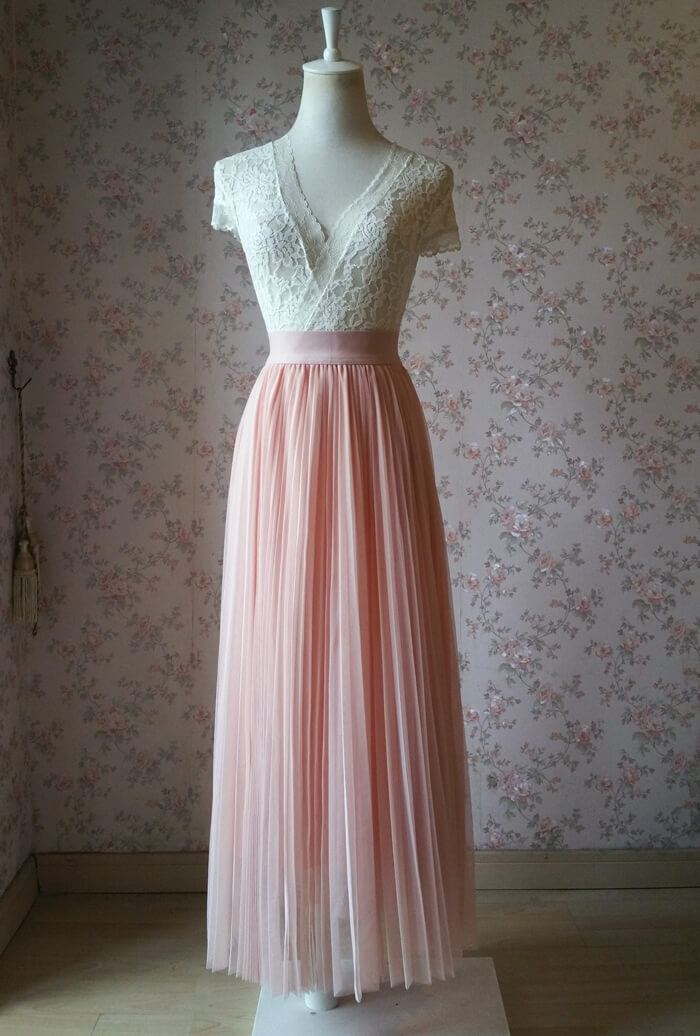 Blush pink long skirt 3
