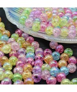50 Crackle Beads 8mm Assorted Lot Acrylic Mixed Colors Bulk Jewelry Supp... - $86.38 MXN