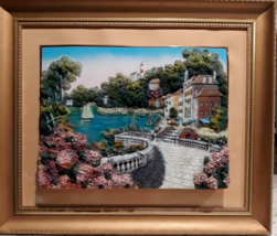 Portofino Painting 3D Embellished Textured Ceramic Canvas Original Quality Frame - £226.23 GBP