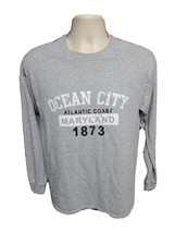 Ocean City Atlantic Coast Maryland 1873 Adult Gray Long Sleeve TShirt - £11.73 GBP