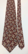 Oscar De La Renta Men’s Neck Tie Redish with Block Pattern  - $5.93