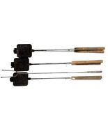 Set of 3 Vintage Rome Cast Iron Square Pie Irons &amp; 1 Hot Dog Skewer - $69.29