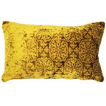 Artemis Gold Velvet Throw Pillow 12x20 - £36.05 GBP