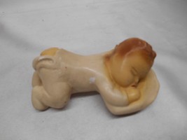 Old Vtg 1940&#39;s Chalkware Baby Sleeping Butt Out Wall Hanging Nursery Decor - £15.81 GBP