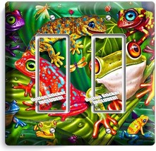 Exotic Rainforest Tropical Tree Frogs Double Gfci Light Switch Wall Plate Cover - £8.94 GBP