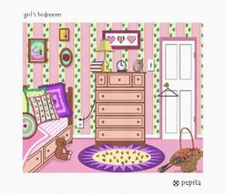 Pepita Needlepoint Canvas: Girl&#39;s Bedroom, 12&quot; x 10&quot; - £67.65 GBP+