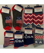 PATRIOTIC SOCKS Red White Blue Men’s Size 4-11 One Pair/Pk, SELECT: Design - £2.39 GBP