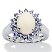 Opal And Tanzanite Sterling Silver Ring SIZE,6,7,8,9 - £159.83 GBP