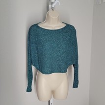 Silence + Noise Crop Knit Blouse Shirt ~ Sz XS ~ Green ~ Long Sleeve - £13.43 GBP