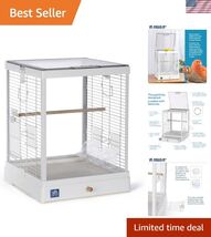 Pet Products Clear View Glass Bird Cage Crystal Palace for Small Birds -... - $194.74