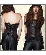 Lip Service Pirate Victorian Steampunk Women Metal Boning Corset Black N... - $125.29