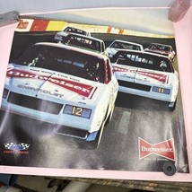 Vintage 1985 Budweiser Double Thunder NASCAR Poster  - £23.38 GBP