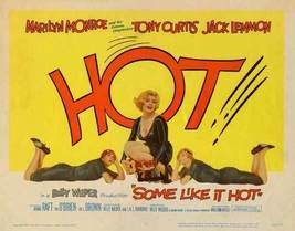 SOME LIKE IT HOT MOVIE POSTER 27X40 MARILYN MONROE HOT 69X101 CM RARE - £27.41 GBP