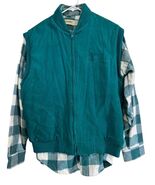 Vintage St. John's Bay Plaid Flannel Shirt &amp; Corduroy Vest Set Women's L... - $29.39