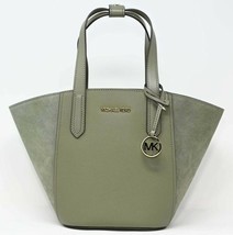 Michael Kors Portia Small Tote Army Green Leather Suede 35F1GPAT1S $358 MSRP FS - £74.35 GBP