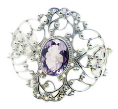 resplendent Amethyst 925 Sterling Silver Purple Bracelet Natural jewelry... - £162.18 GBP
