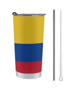 Mondxflaur Colombian Flag Steel Thermal Mug Thermos with Straw for Coffee - $28.78 CAD