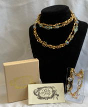 Kirks Folly Aurora Borealis Faceted Crystal Necklace & Bracelet Set Jewelry - £111.54 GBP