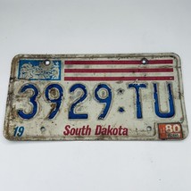 1980 United States South Dakota Turner County Passenger License Plate 3929:TU - £10.58 GBP