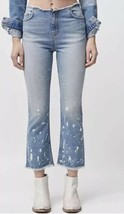 Free People 90s Raw Waist Bleached Bootcut Crop Jeans Size 28 Y2K - £38.45 GBP