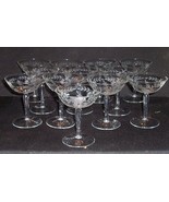 Vintage 10 Floral Etched Cocktail Bar Glasses 5&quot;   2 Oz Excellent - £37.35 GBP