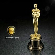 Golden Plated Metal 1: 1 Oscar Statue Ornaments Trophy Awards Figur Prei... - $299.99