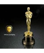 Golden Plated Metal 1: 1 Oscar Statue Ornaments Trophy Awards Figur Prei... - £240.54 GBP