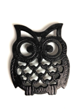 Trivet Black Owl Animal Shape Cast Iron Metal Hot Plate Pot Rest - Adora... - £12.28 GBP