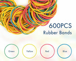 600Pcs Elastic Sturdy Rubber Bands Multicolor - £11.85 GBP