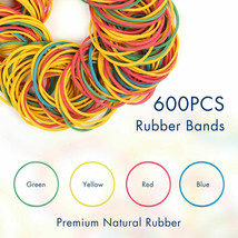 600Pcs Elastic Sturdy Rubber Bands Multicolor - £11.98 GBP