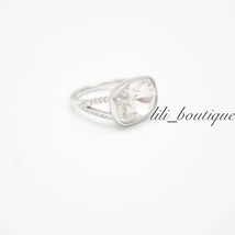 NIB Swarovski 5372870 Holding Ring White Clear Crystal Rhodium Plated Size 52 - £55.92 GBP