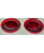 Vintage AVON Ruby Red 1876 CAPE COD 7&quot; Salad Plates - Pair Of 2 By WHEAT... - $17.58