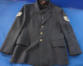 Patriot 3 Button Coat Jacket Uniform Mens Airman Usaf Air Force Dress Blue 42S - $71.27