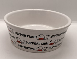 Peanuts Snoopy  5” Pet Dog Food / Water Bowl Stoneware SUPPERTIME! - $9.49