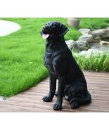 interoknack Large Black Labrador Retriever Statue, Realistic Sitting Dog Sculptu - $599.00
